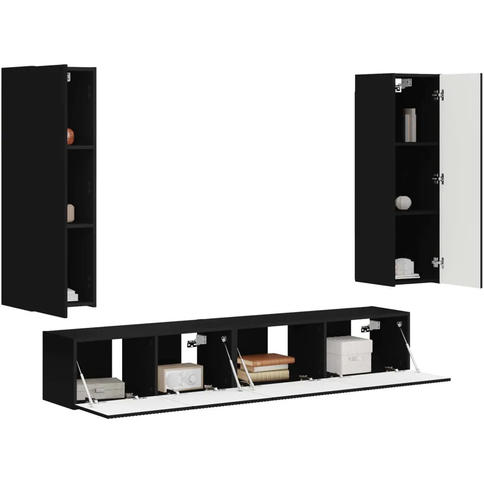 vidaXL Tv-meubelset 3 st 30 x 31 x 100 cm Zwart