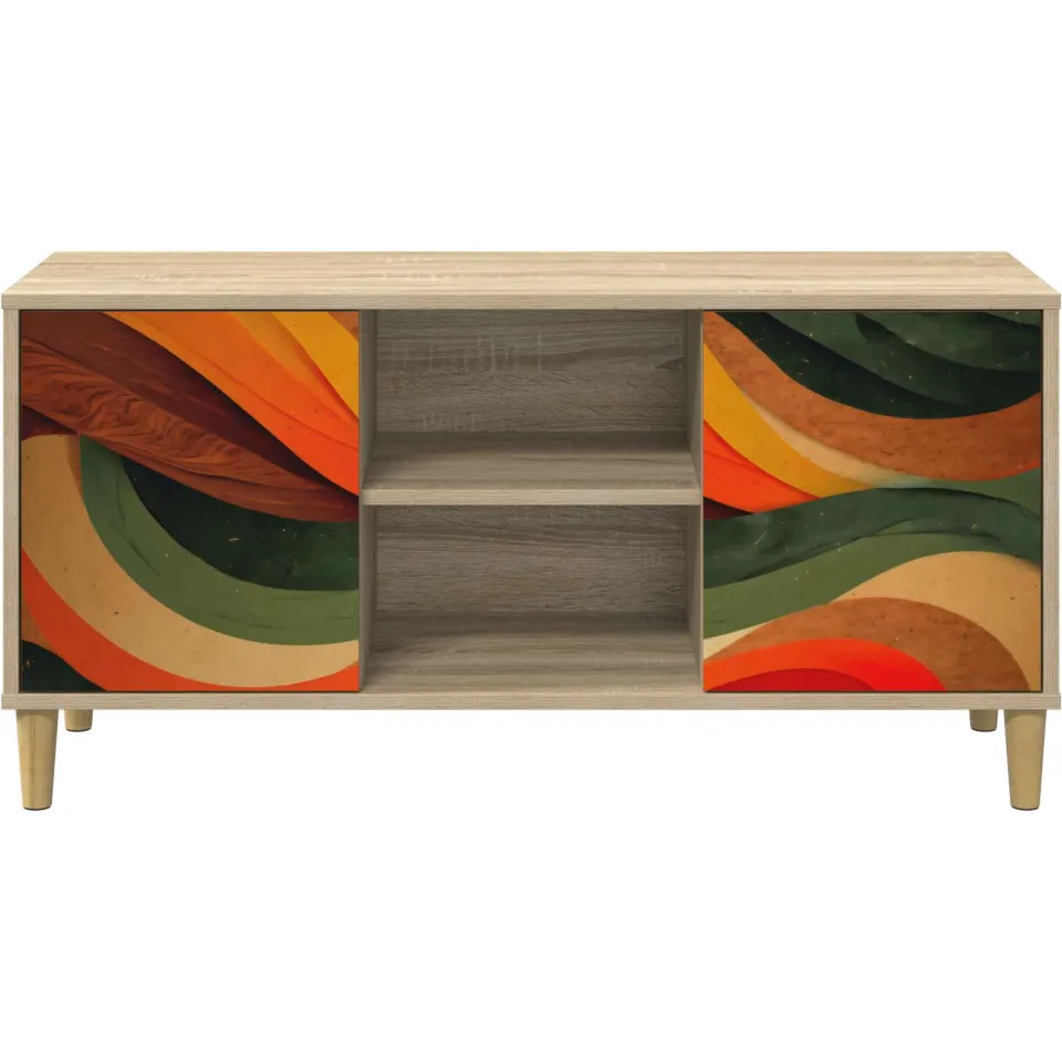 vidaXL Tv-meubel BONN 102 x 33 x 50 cm Sonoma Bewerkt hout bruin, foto 4