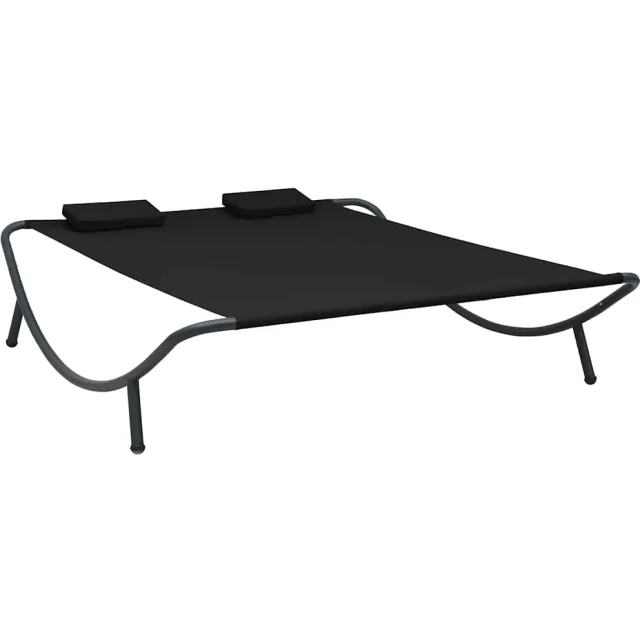 vidaXL Loungebed stof zwart