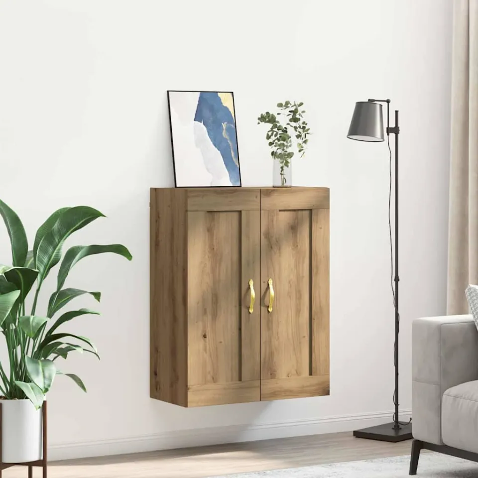 vidaXL Wandkast Artisan Eiken 69,5 x 34 x 90 cm Bewerkt hout, foto 4