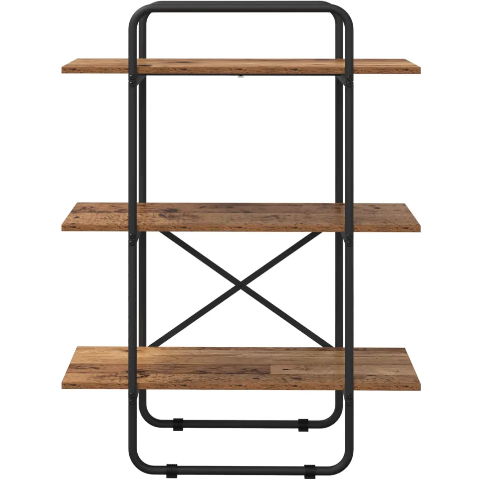 vidaXL Boekenrek 3-laags 80 x 35 x 105 cm PB Eikenhout Bruin