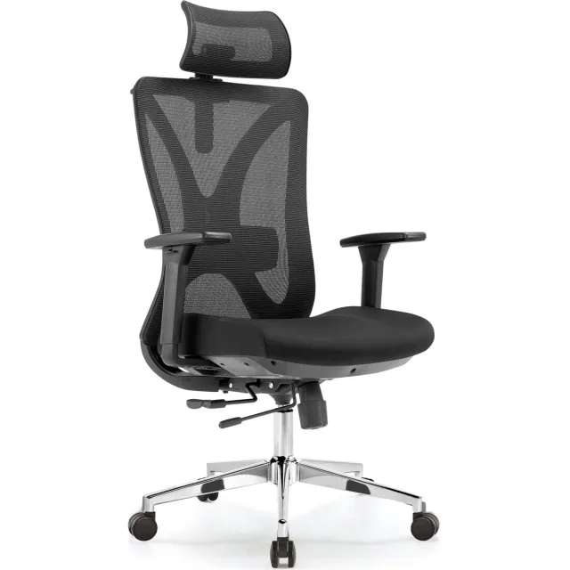 Betaalbarewerkplek Bureaustoel Prestige - NEN-EN1335 - Volledig Verstelbaar - Ergonomische Bureaustoel - Black/Chrome