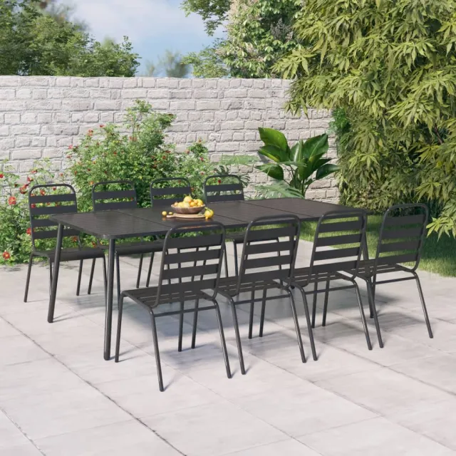 vidaXL Tuintafel 200x100x71 cm staal antracietkleurig, foto 2