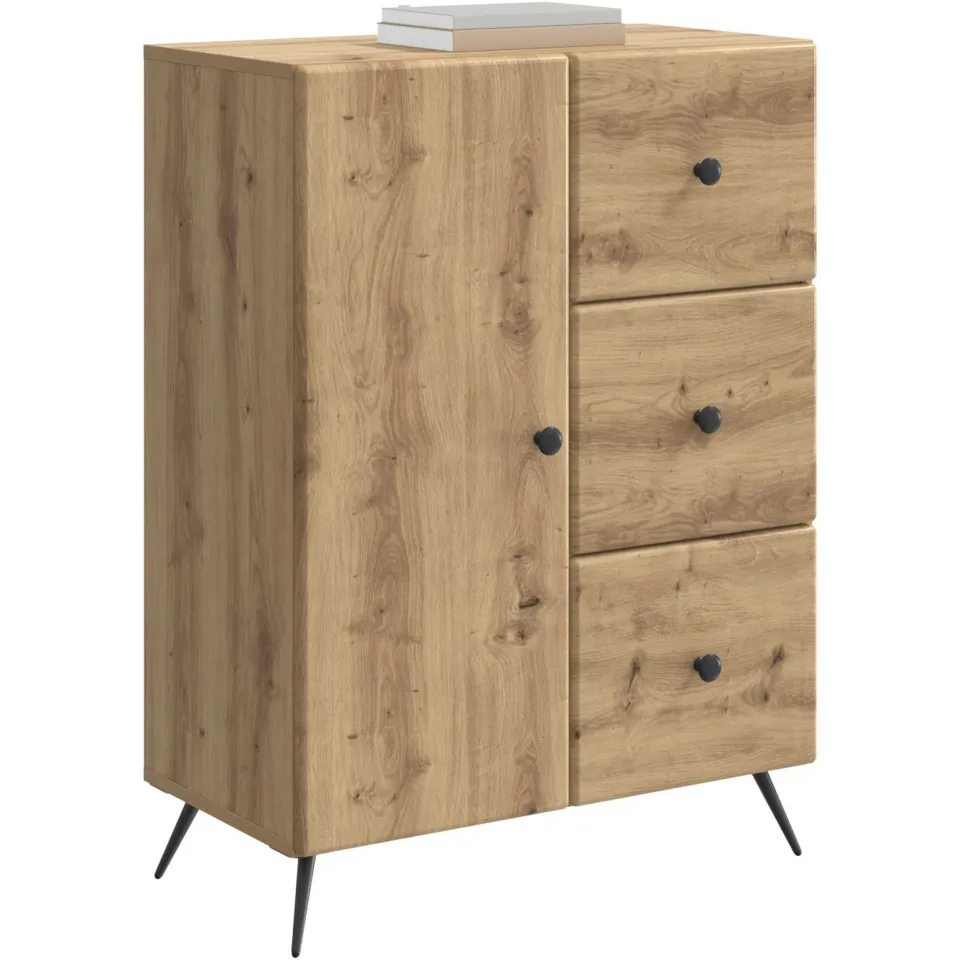 vidaXL Dressoir Artisanaal eiken 66 x 34,5 x 90 cm Bewerkt hout, foto 2