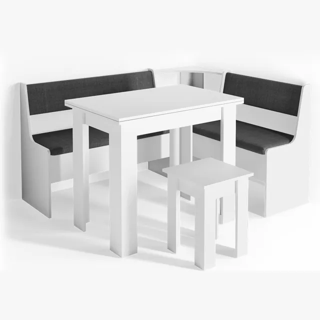 Vicco Roman Hoekbank set – 150 x 120 cm met tafel Wit