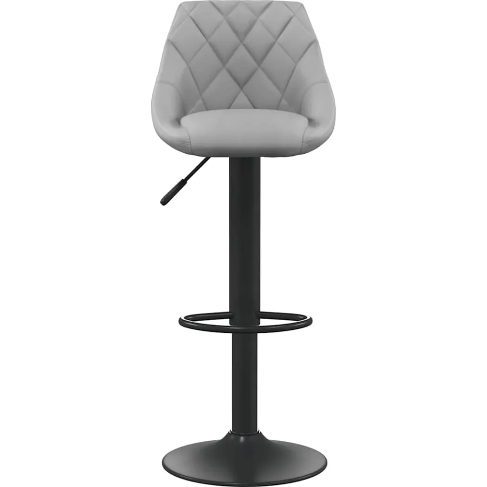 vidaXL Barkruk fluweel lichtgrijs