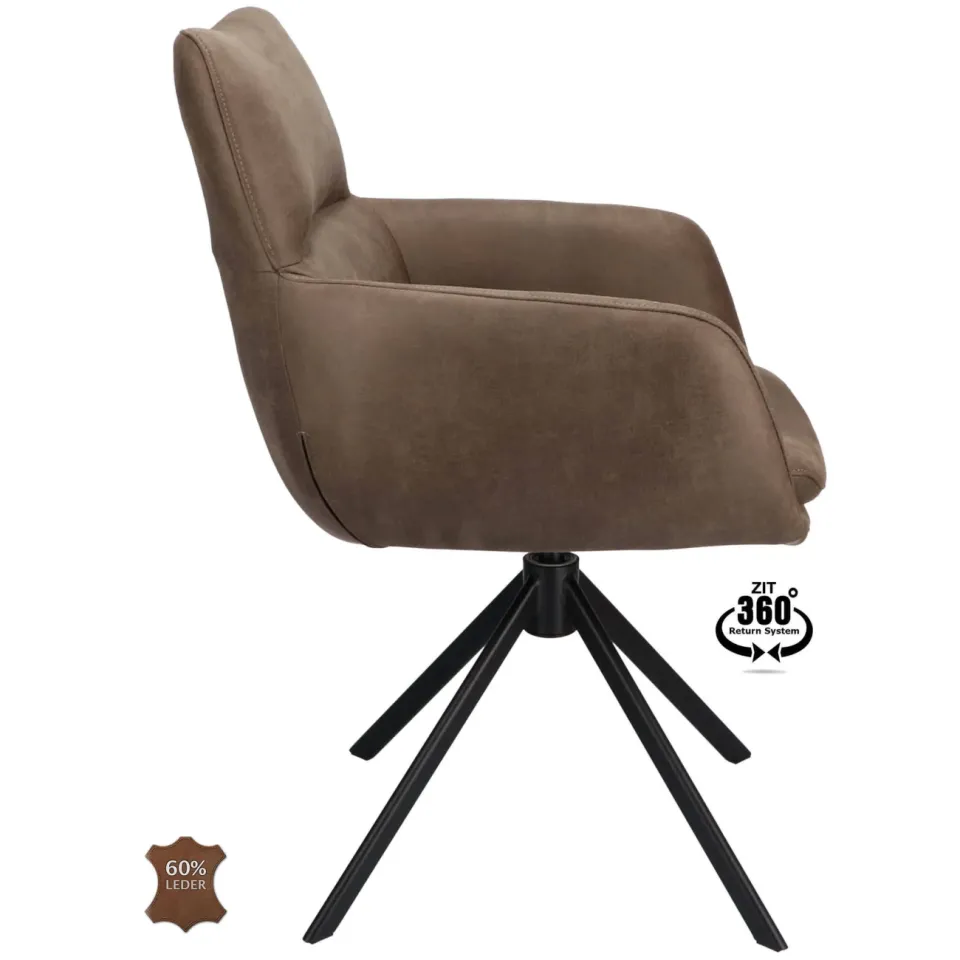 Wehkamp Home Sabi draaibare armstoel bruin, foto 2