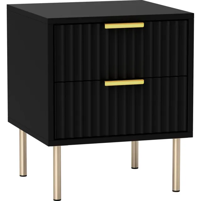Homcom Nachtkastje-MDF-40x39x48cm-Zwart Noir