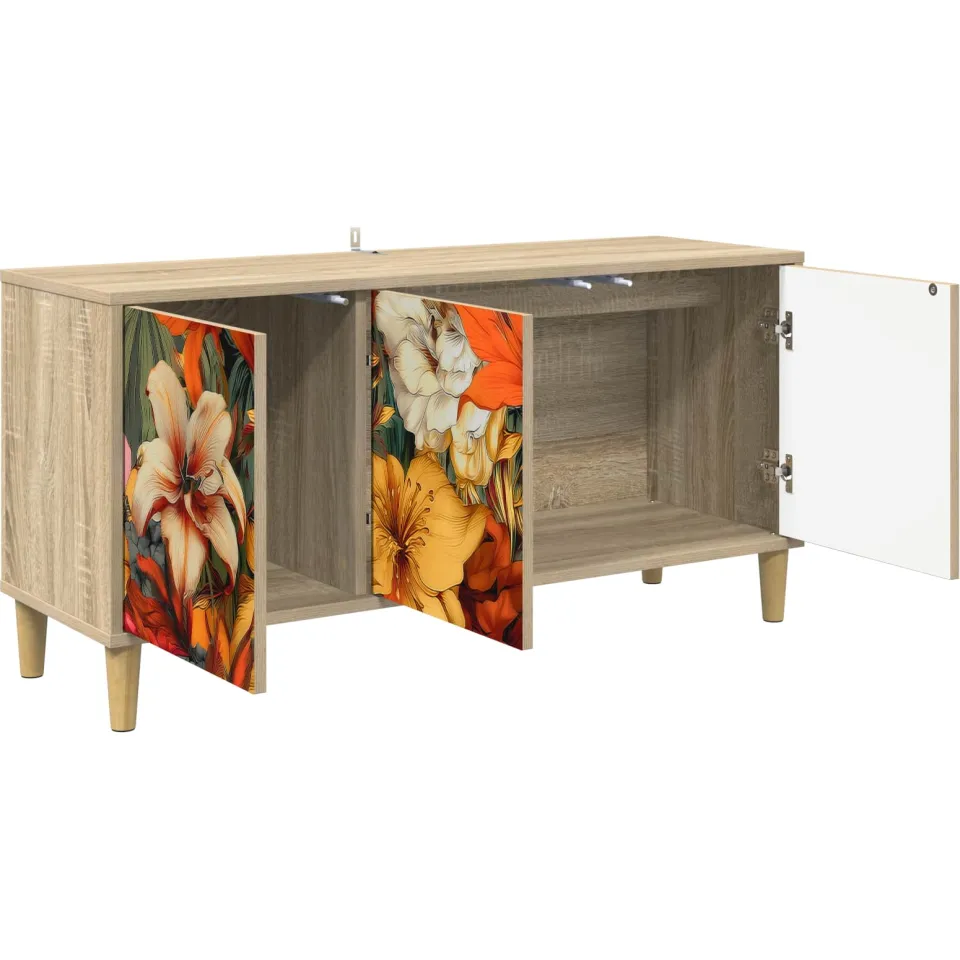vidaXL Tv-meubel GENNEP 102 x 33 x 50 cm Sonoma Bewerkt hout Bruin