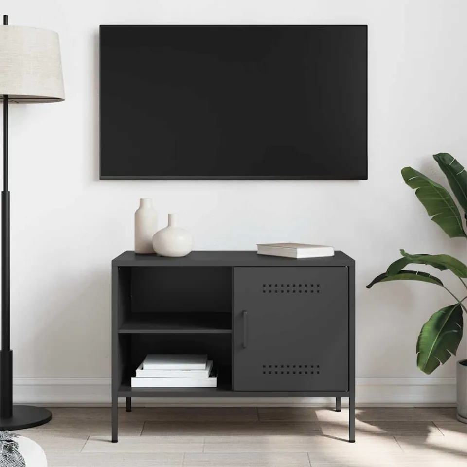 vidaXL Tv-meubel 68x39x50,5 cm staal zwart, foto 2