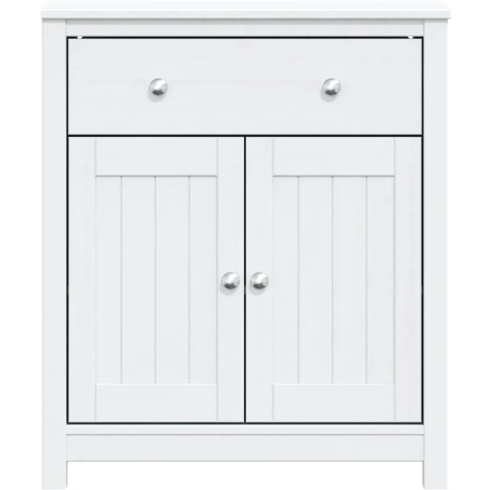 vidaXL Badkamerkast BERG 69,5x34x80 cm massief grenenhout wit
