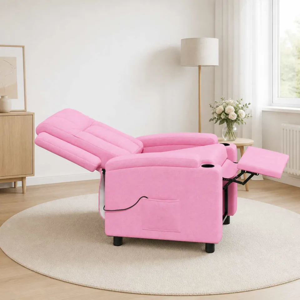 vidaXL Massage-relaxstoel Roze 75 x 95 x 100 cm Stof, foto 4