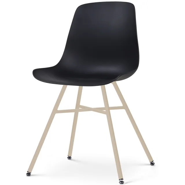 Nolon Noa-Pip eetkamerstoel zwart - beige onderstel, foto 2