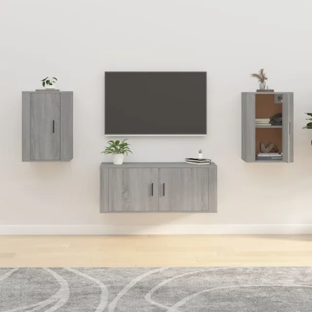 vidaXL Tv-wandmeubels 2 st 40x34,5x60 cm grijs sonoma eikenkleurig, foto 2