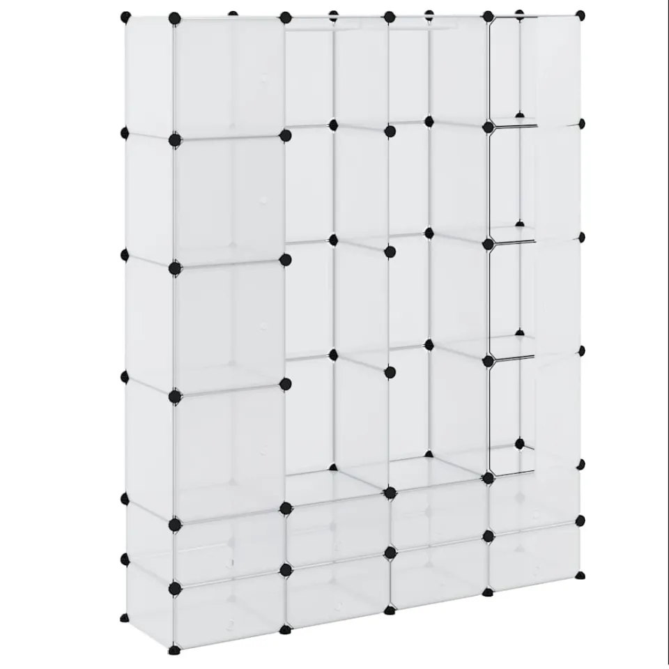vidaXL Modulaire kast met 18 compartimenten wit 37 x 146 x 180,5 cm, foto 3