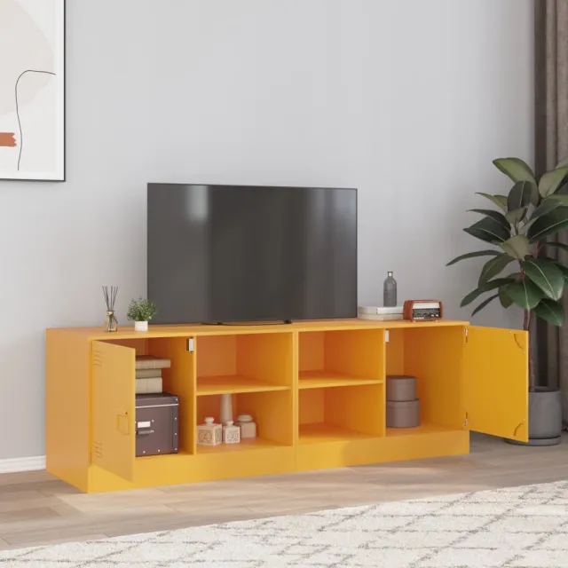 vidaXL Tv-meubelen 2 st 67x39x44 cm staal mosterdgeel, foto 2