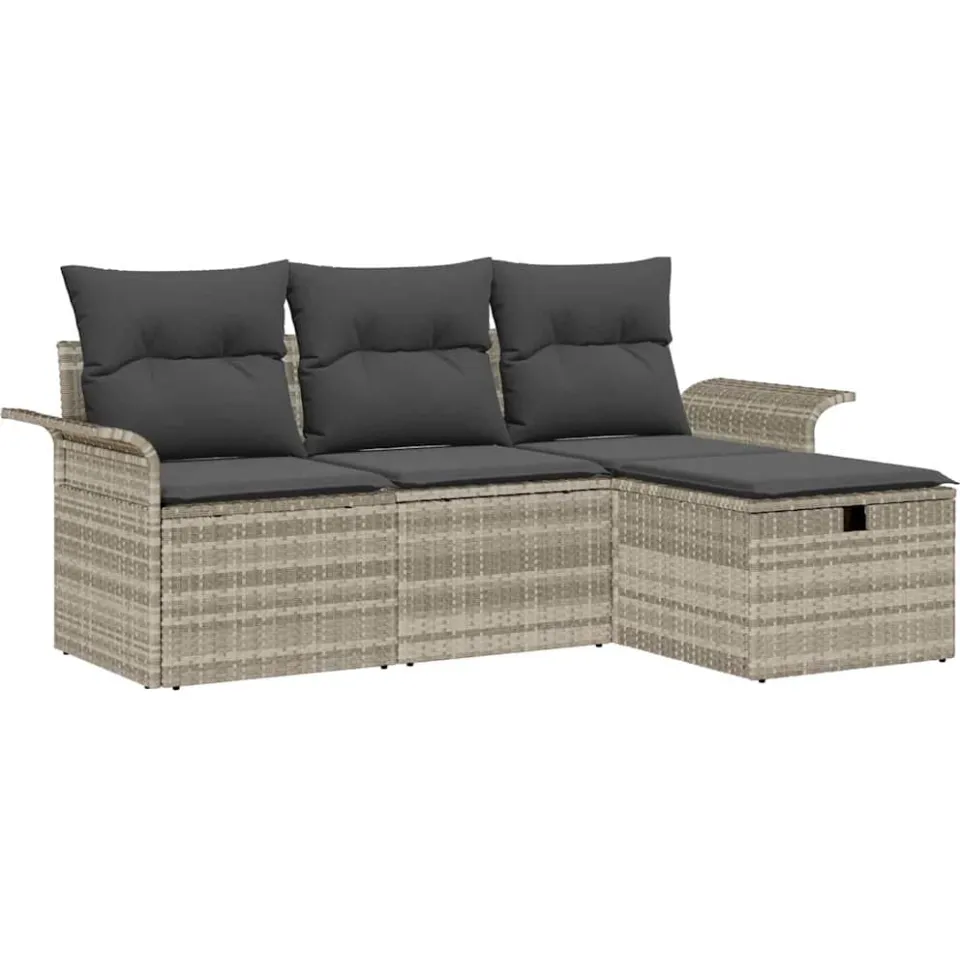 vidaXL Tuin Sofa Set 4 st Poly riet beige