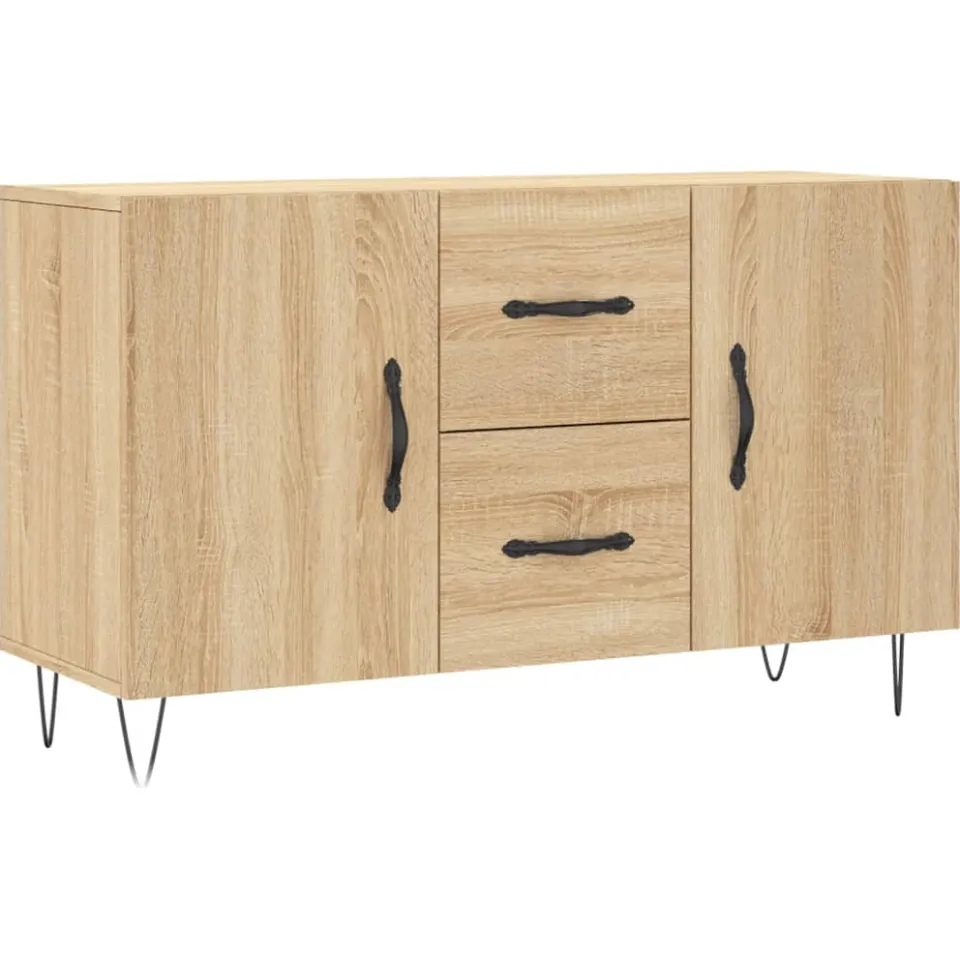 vidaXL Dressoir 100x36x60 cm bewerkt hout sonoma eikenkleurig, foto 3