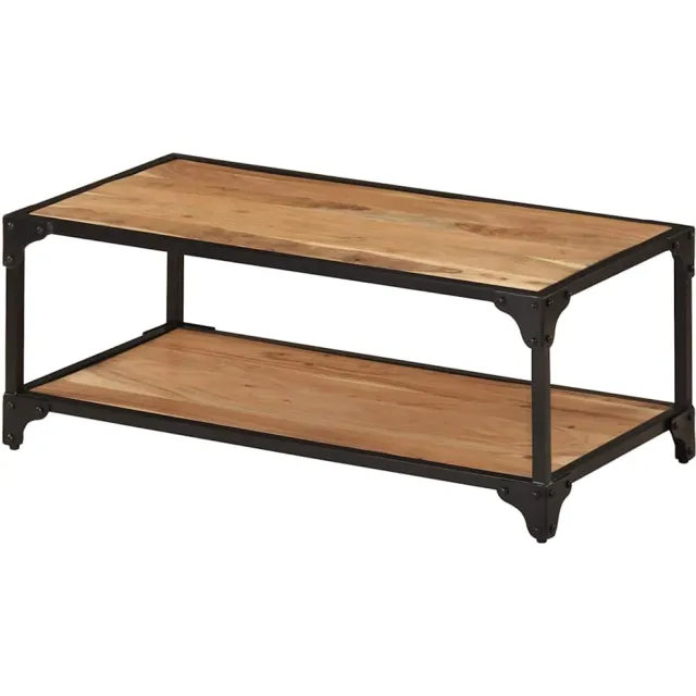 vidaXL Salontafel 90x45x35 cm massief acaciahout bruin, foto 2