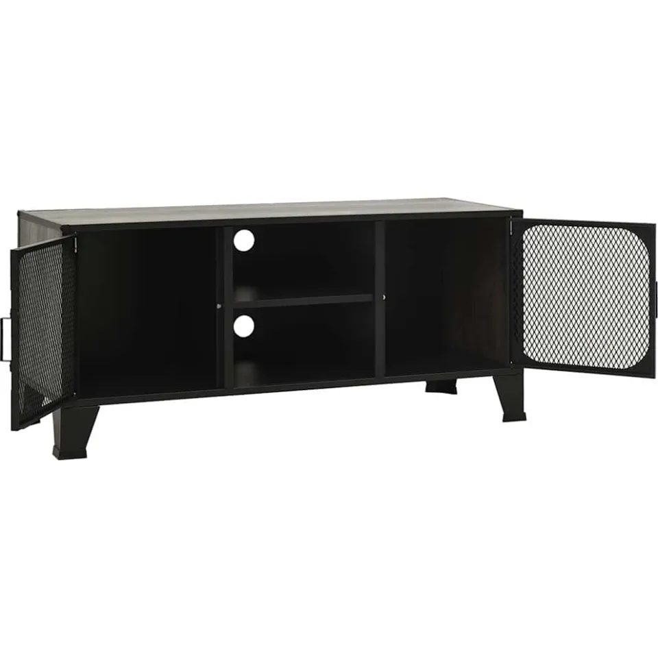 vidaXL Tv-meubel 105x36x47 cm metaal en MDF grijs, foto 4