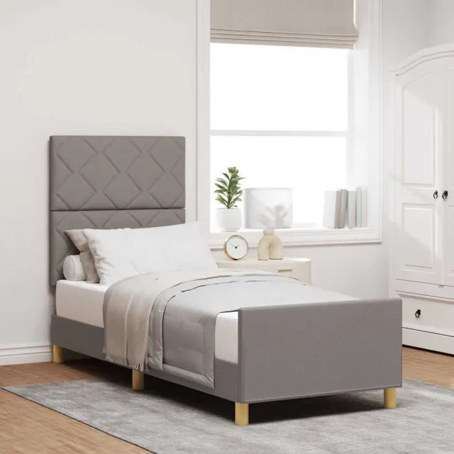 vidaXL Bedframe met hoofdeinde Lichtgrijs 80 x 200 cm Stof