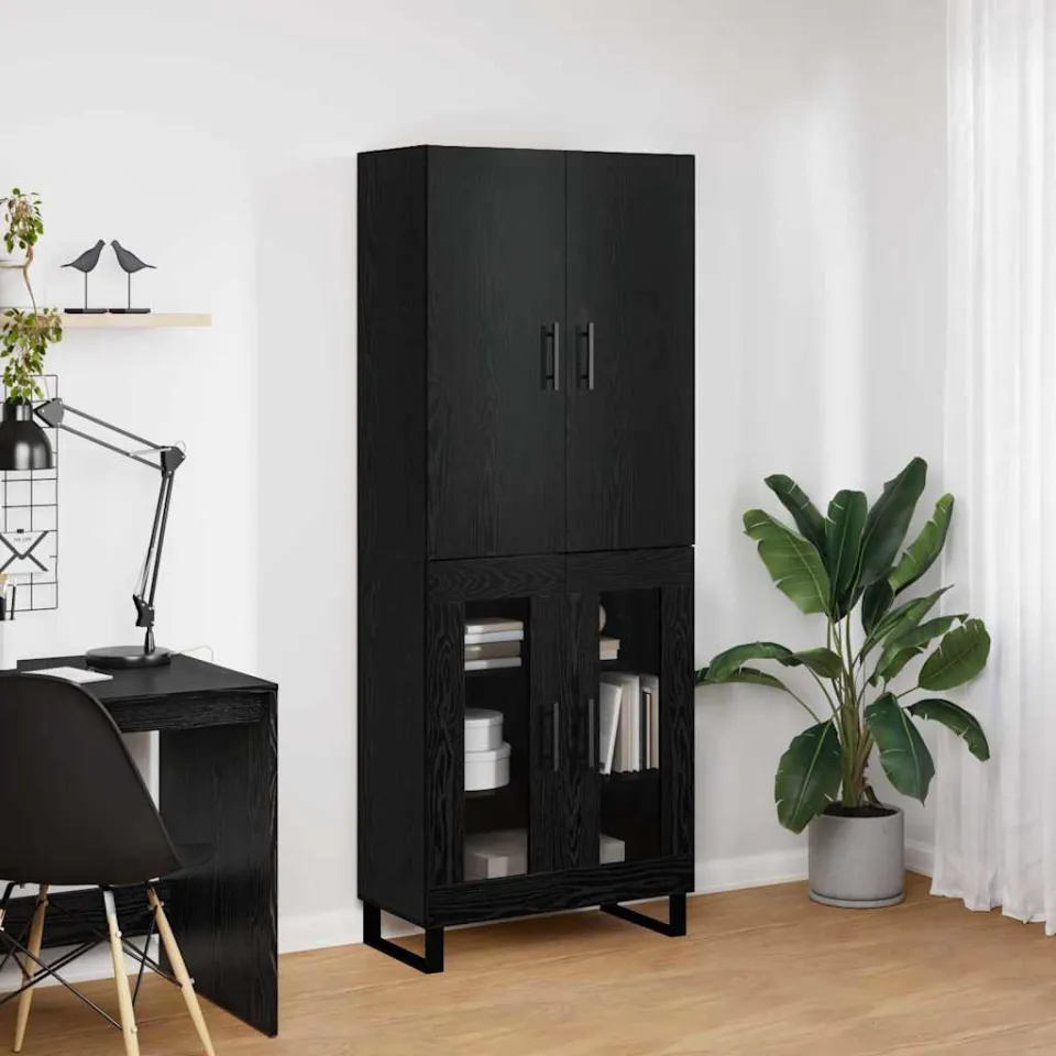 vidaXL Hoge kast 2 st Zwart Eiken 69,5 x 34 x 180 cm, foto 3