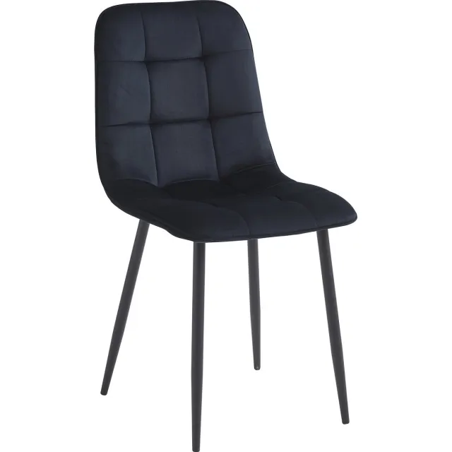 Soof & Tess Soph & Tess - Pescara Eetkamerstoel - Eetkamerstoelen Set van 6 - Velvet - Zwart