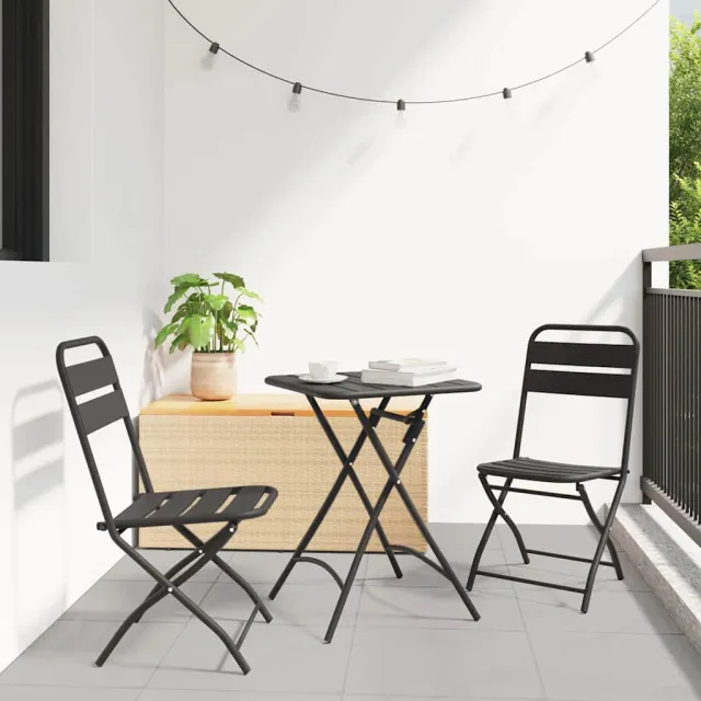 vidaXL Bistroset 3 st Antraciet Staal, foto 2