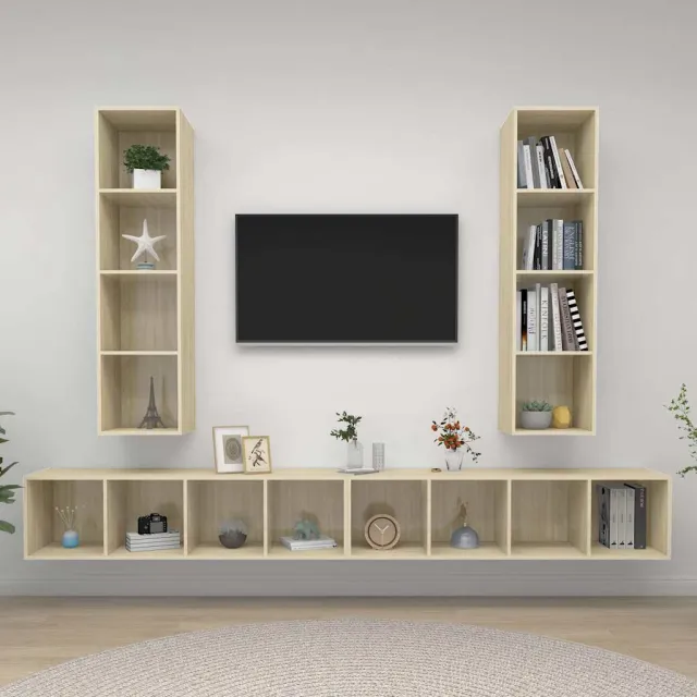 vidaXL Tv-wandmeubelen 4 st bewerkt hout sonoma eikenkleurig, foto 2