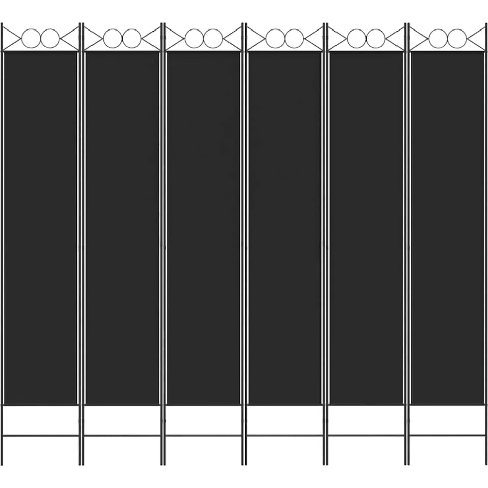 vidaXL Kamerscherm met 6 panelen 240x220 cm stof zwart