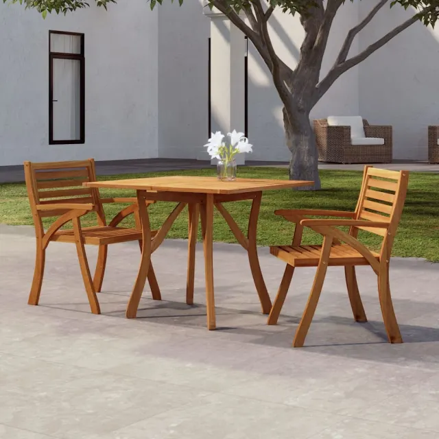 vidaXL Tuintafel 85x85x75 cm massief acaciahout bruin, foto 2