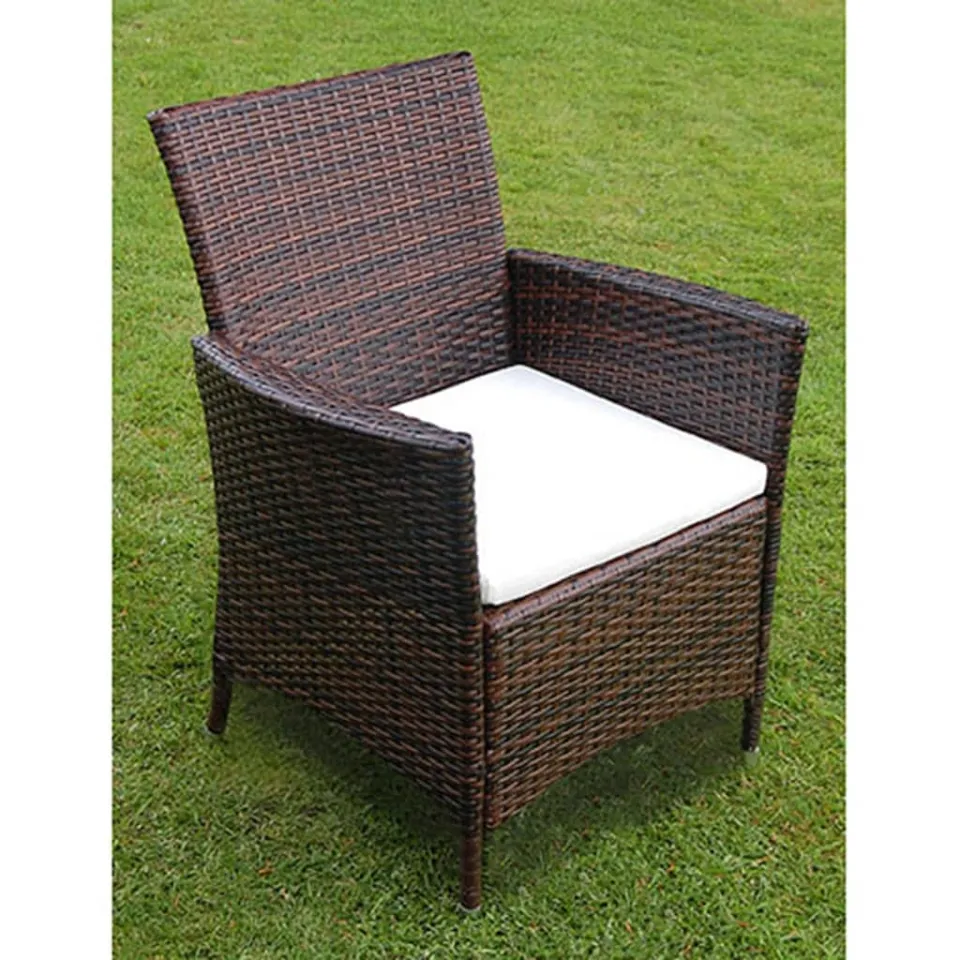 vidaXL 9-delige Tuinset met kussens poly rattan bruin, foto 2