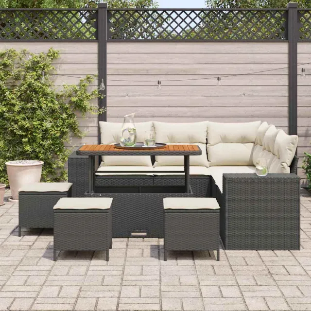 vidaXL Tuin Sofa Set 9 st Zwart poly rattan, foto 2