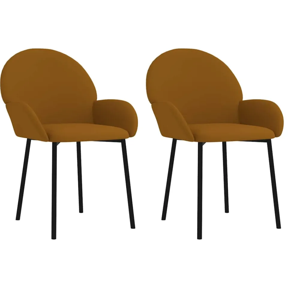 vidaXL Eetkamerstoelen 2 st fluweel bruin