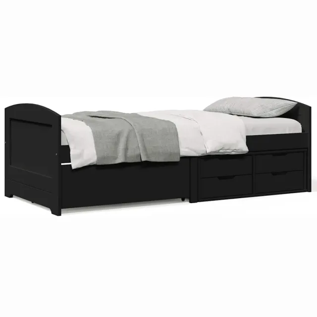 vidaXL Slaapbank met 5 lades zonder matras IRUN 90x200 cm zwart