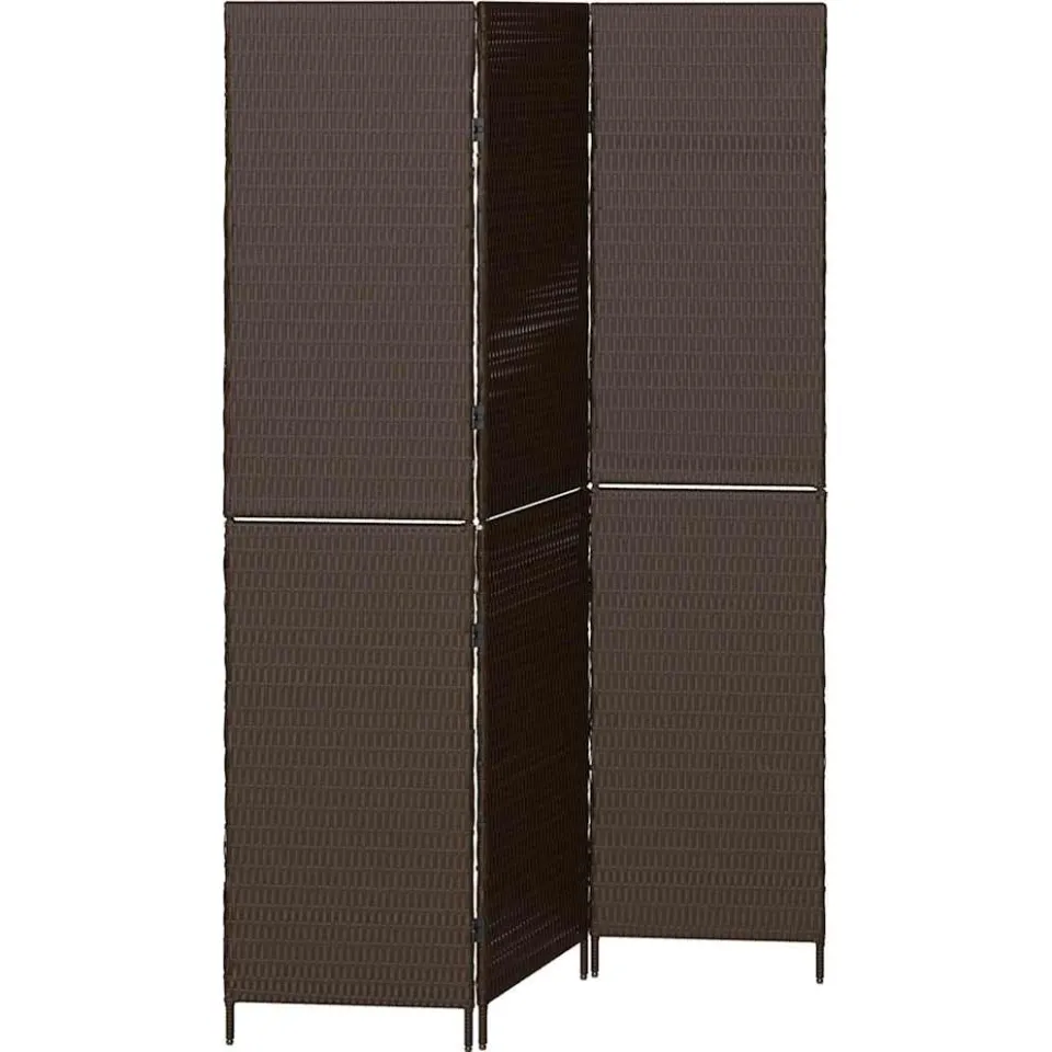 vidaXL Kamerverdeler Bruin 146 x 180 cm poly rattan