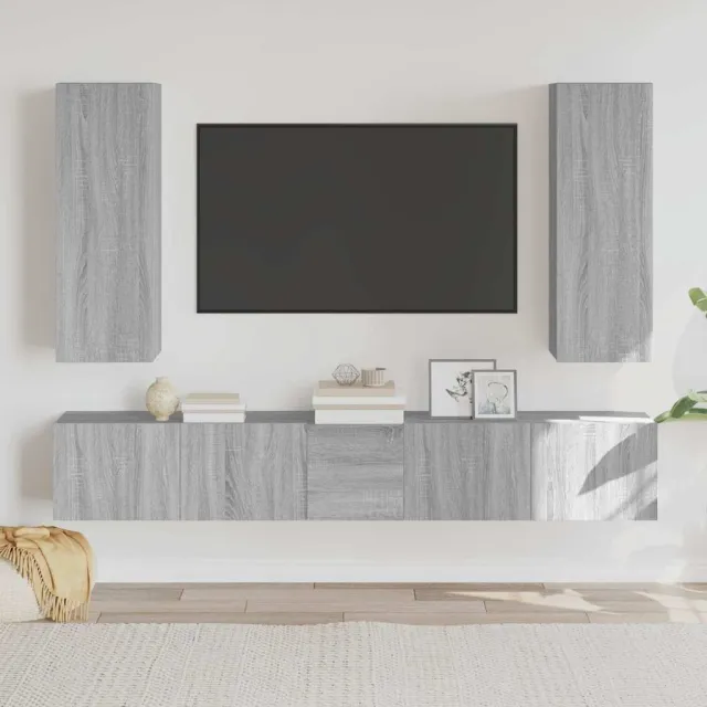 vidaXL 5-delige Tv-meubelset bewerkt hout grijs sonoma eikenkleurig, foto 2