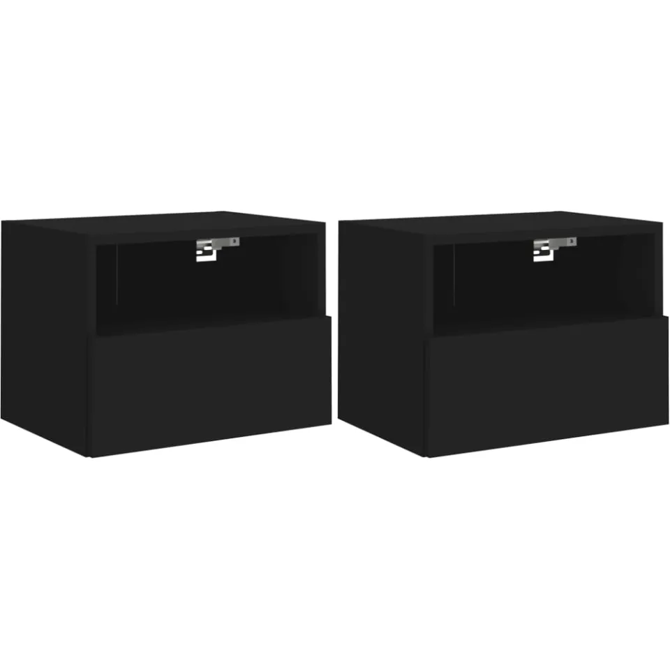 vidaXL Tv-wandmeubels 2 st 40x30x30 cm bewerkt hout zwart
