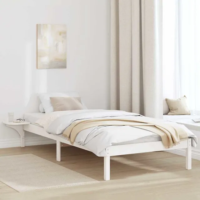 vidaXL Bedframe Wit 90 x 190 cm Massief grenenhout