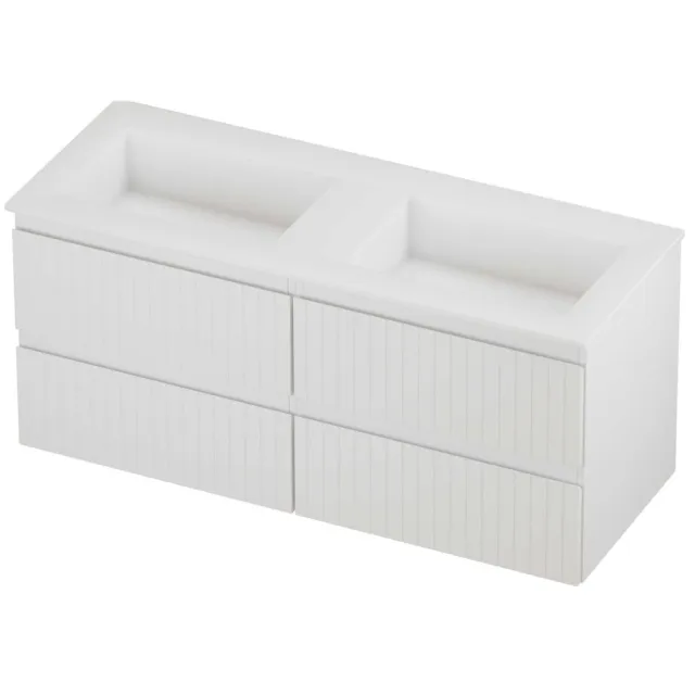 Proline Aristo Badmeubelset Polystone Elegant Zonder Gat 120x46x54 cm Mat White Mat Wit
