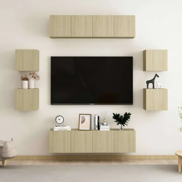 vidaXL 8-delige Tv-meubelset bewerkt hout sonoma eikenkleurig, foto 2