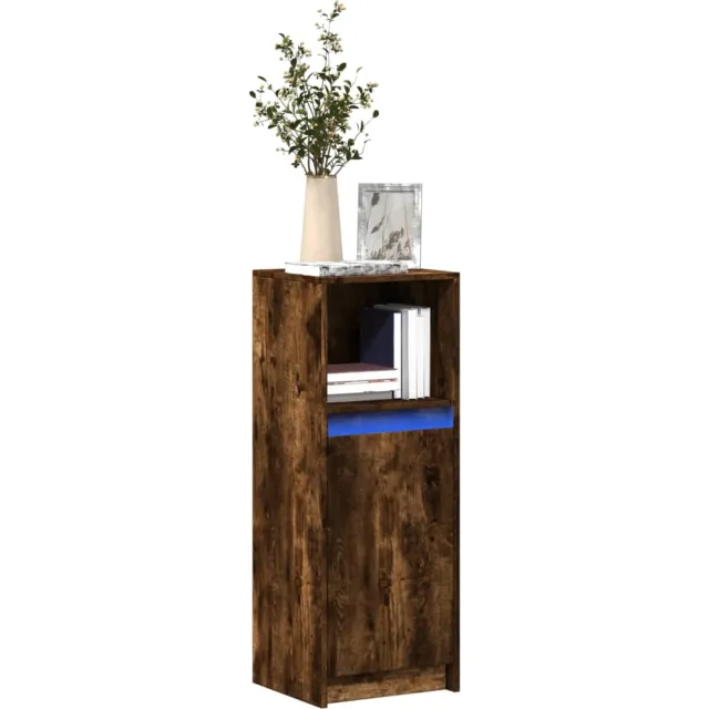 vidaXL Dressoir met LED 38x34x100 cm bewerkt hout gerookt eikenkleurig Bruin