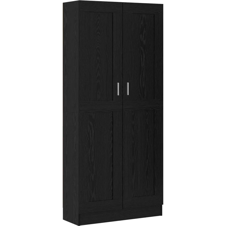 vidaXL Boekenkast 3-laags 82,5 x 30,5 x 185 cm Bewerkt hout zwart, foto 3