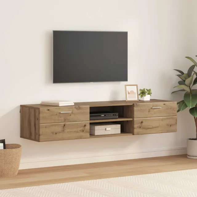 vidaXL Tv-meubel FLORIN 150 x 39 x 30 cm Artisanaal eiken Bewerkt hout Bruin