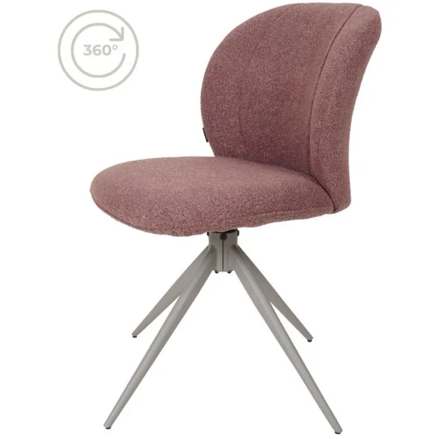 Home67 Eetkamerstoel Cosmo - Bouclé - Terra - Moderne Kuipstoel in Hotel Chique / Scandinavische Stijl