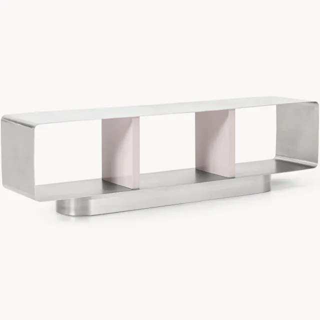 Westwing Collection Lowboard Nelson Beige, Zilverkleurig