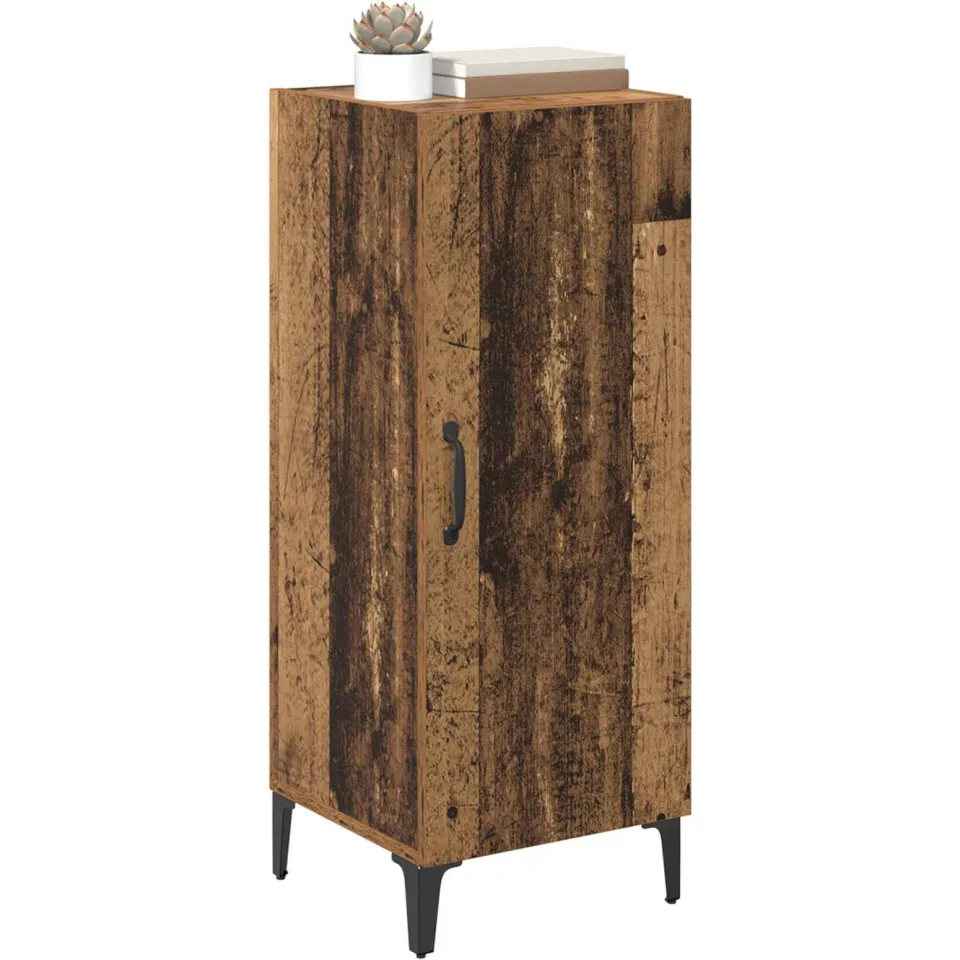 vidaXL Dressoir Oudhout 34,5 x 34 x 90 cm Bewerkt hout Bruin