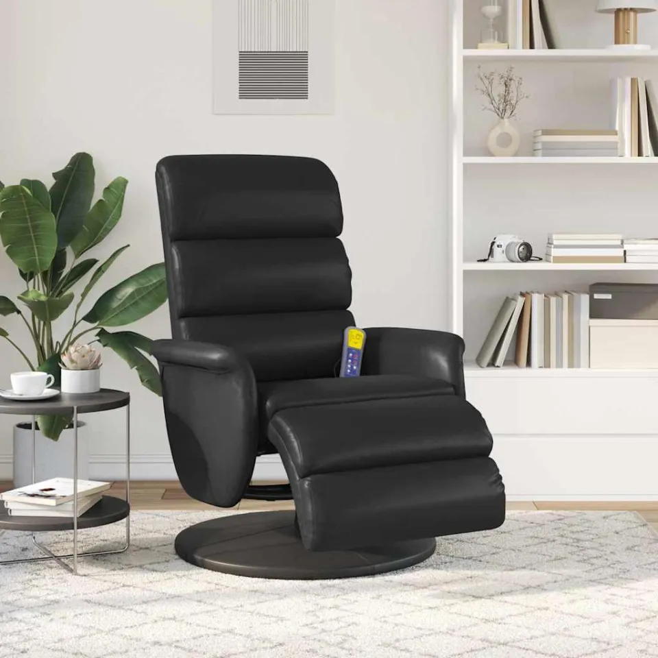 vidaXL Massage Recliner Stoel Zwart 71 x 98 x 106 cm Nep Leer, foto 3