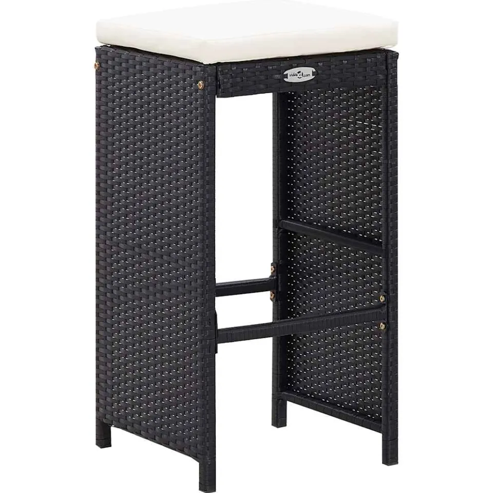 vidaXL 9-delige Tuinbarset poly rattan zwart, foto 4
