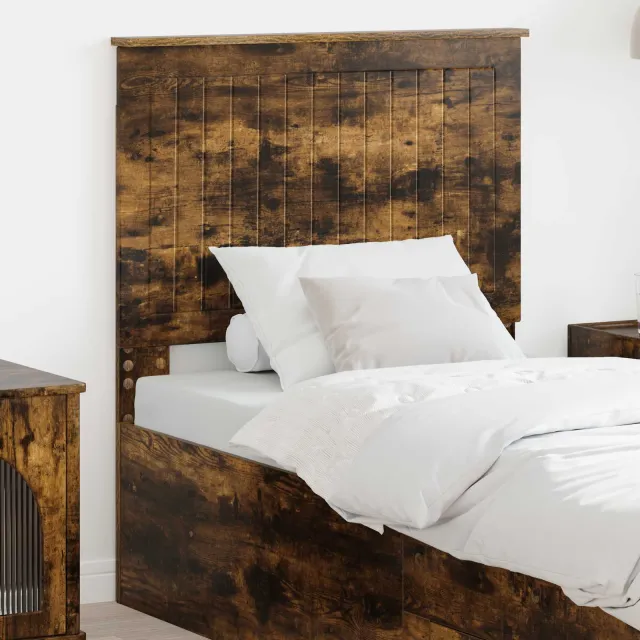 vidaXL Hoofdbord Gerookt eiken Bewerkt hout Bruin
